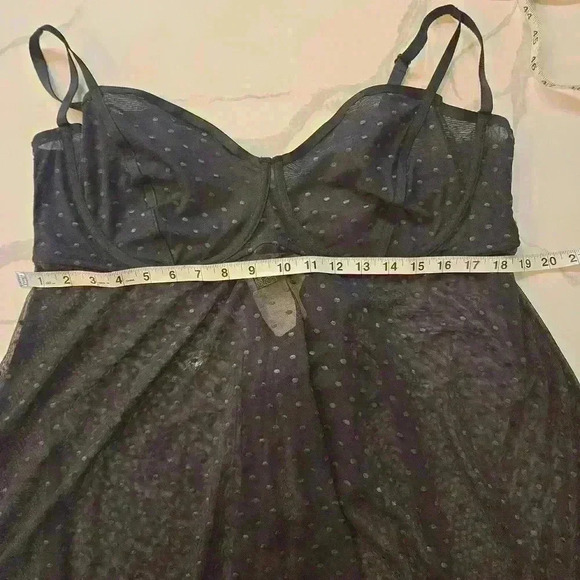 NWT Adore Me Chemise Pantie Set Lingerie Sheer Black Size 3X Womens - Picture 8 of 9
